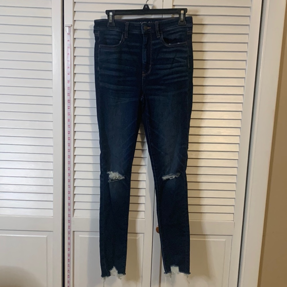 American Eagle Outfitters jeans 8 long jegging super high rise stretch pants